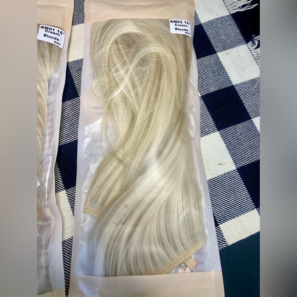 NEW Thathair Hair Extension Set Cream Blonde Set. AM01 16” - Picture 3 of 5